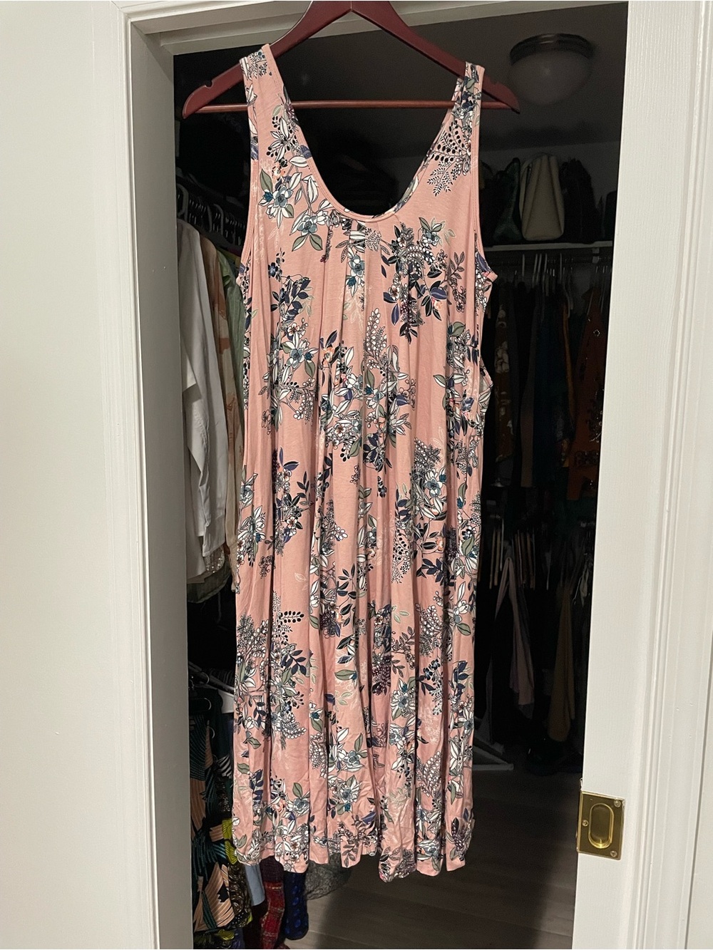 Latched Mama Standard Romper in Gorgeous Blush Pink Mod Floral Print